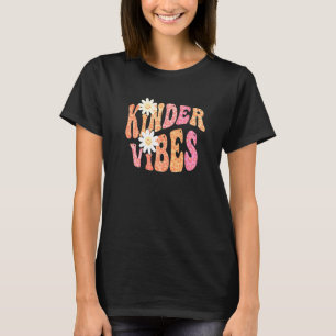 Groovy KINDER VIBES Teacher Fall Colors Kindergart T-Shirt
