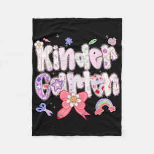 Groovy Kindergarten Back To School First Day Of Ki Fleece Blanket