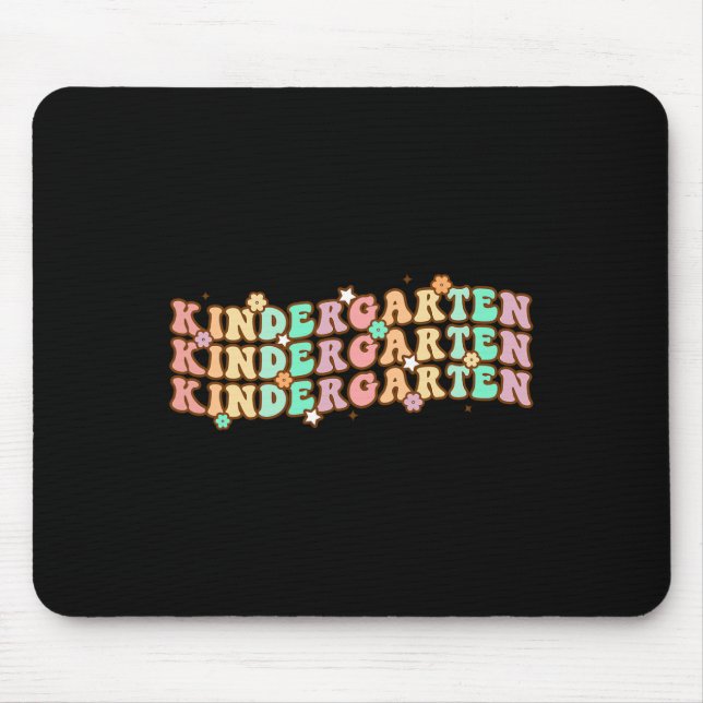 Groovy Kindergarten Vibes Face Retro Teachers Back Mouse Mat (Front)