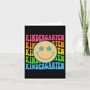 Groovy Kindergarten Vibes Face Retro Teachers Byck Card