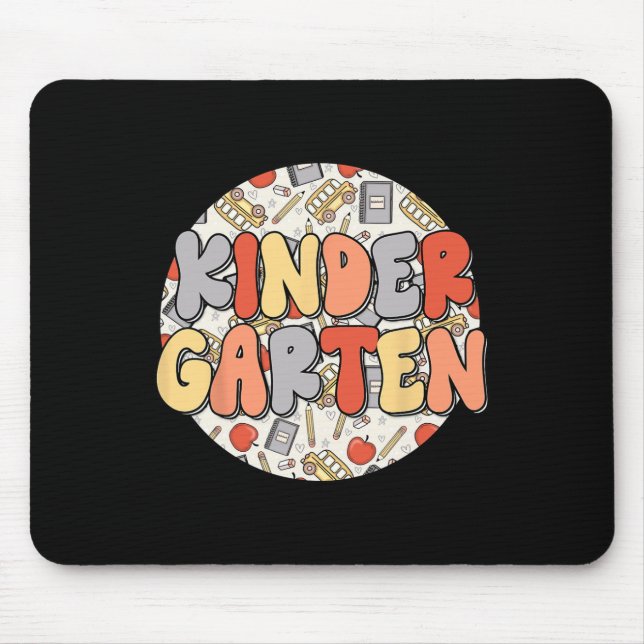 Groovy Kindergarten Vibes Retro Teachers Kids Back Mouse Mat (Front)
