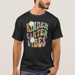 Groovy KINDERGARTEN VIBES Teacher Leopard Print Ki T-Shirt