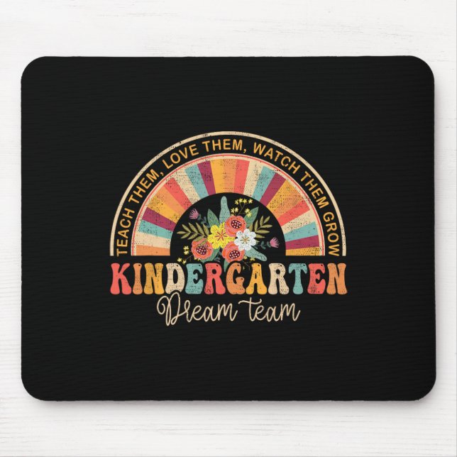 Groovy Kindergarten Vibes Team Back To School Teac Mouse Mat (Front)