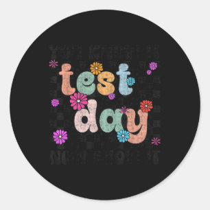 Groovy Know It Now Show It Funny Teacher Classic Round Sticker