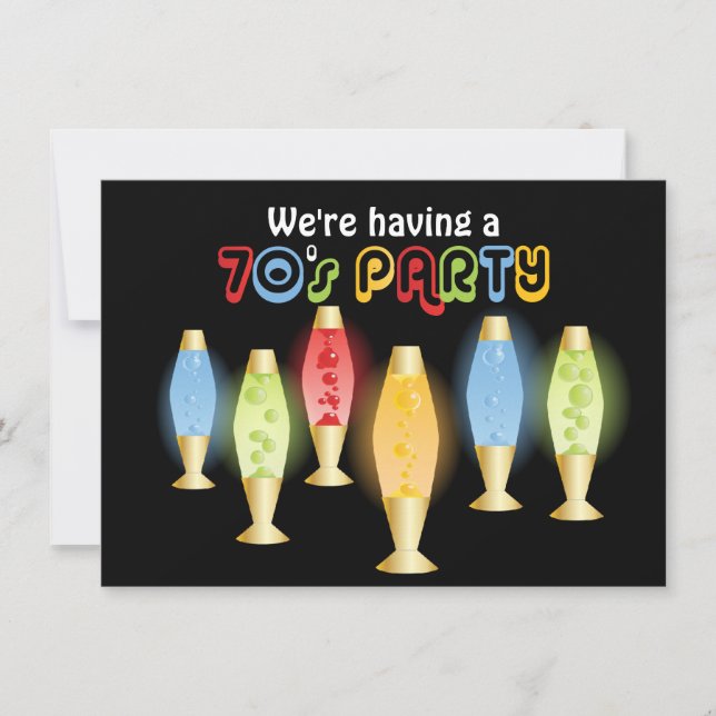 Groovy Lamps 70s Party Invitation (Front)