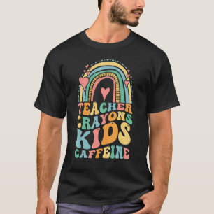 Groovy Last Day of School Teachers Crayons Kids Ca T-Shirt