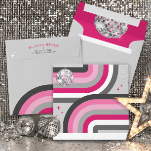 Groovy Last Disco Ball Bachelorette Invitation Envelope