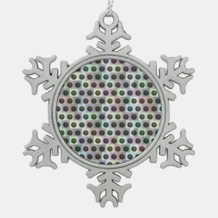 Groovy Lawn Bowls Pattern, Snowflake Pewter Christmas Ornament
