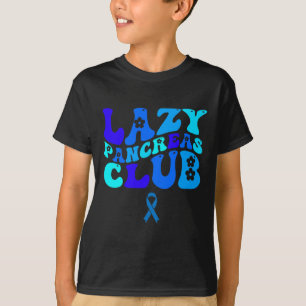 Groovy Lazy Pancreas Club Diabetes Awareness Blue T-Shirt