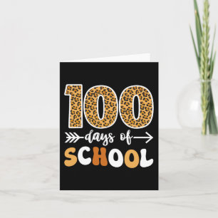 Groovy Leopard 100th Day Of School Teacher Kids 10 Card