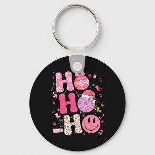 Groovy Leopard Disco Christmas Xmas Santa Womens G Key Ring