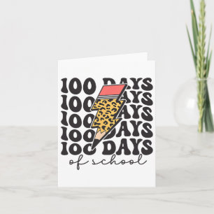 Groovy Leopard Pencil 100 Days Of School Teacher K Card