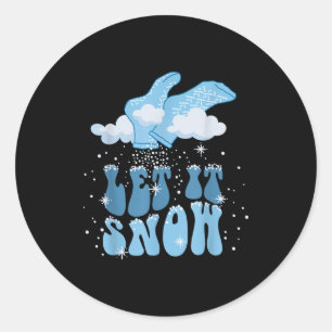 Groovy Let It Snow Pct Patient Care Tech Nurse Chr Classic Round Sticker