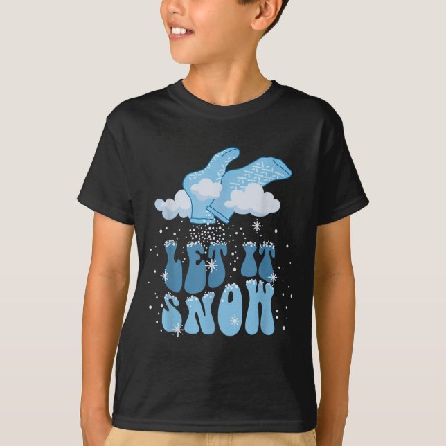 Groovy Let It Snow Pct Patient Care Tech Nurse Chr T-Shirt (Front)