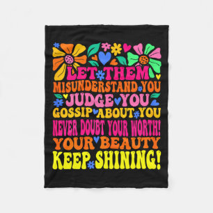 Groovy let misunderstand mental health saying wome fleece blanket