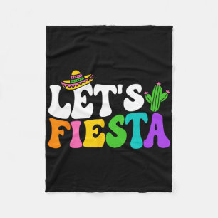 Groovy Let's Fiesta Cinco De Mayo Mexican Fiesta 5 Fleece Blanket