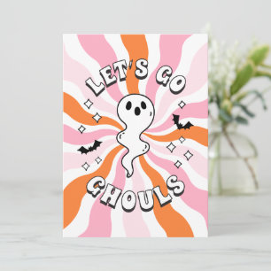Groovy Let's Go Ghouls Bachelorette Invitation
