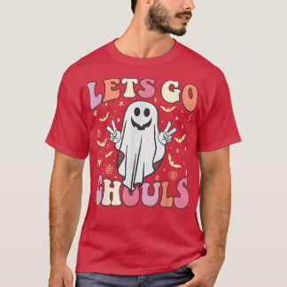 Groovy Let's Go Ghouls Floral Ghost Hippie Hallowe T-Shirt