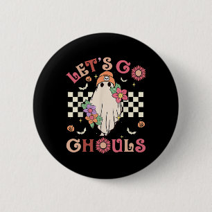 Groovy Let's Go Ghouls Halloween Ghost Outfit For 6 Cm Round Badge