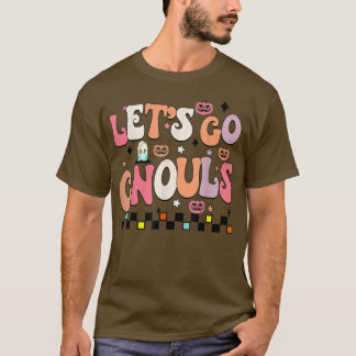 Groovy Let's Go Ghouls Retro Ghouls Hippie Hallowe T-Shirt