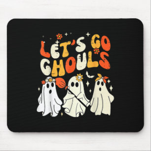 Groovy Let's Go Ghouls Retro Halloween Ghost Costu Mouse Mat