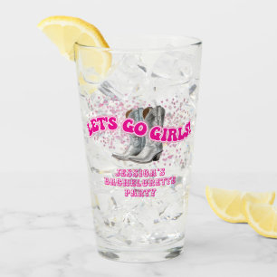 Groovy Let's Go Girls Western Bachelorette Party Glass