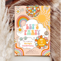 Groovy Let's Party Retro 70s Rainbow Birthday
