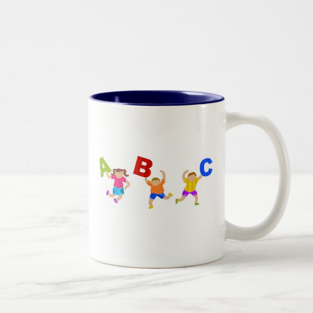 Groovy Letters Two-Tone Coffee Mug (Right)