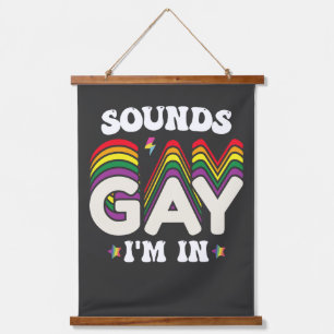Groovy LGBT Pride Sounds Gay Im In Hanging Tapestry