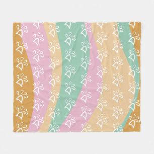 Groovy Liquid Pet Paw Marble Retro Fleece Blanket
