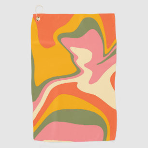 Groovy Liquified Marble Retro 60s Vintage Car Golf Towel