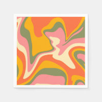 Groovy Liquified Marble Retro 60s Vintage Party