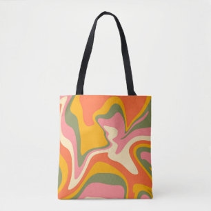Groovy Liquified Marble Retro 60s Vintage  Tote Bag