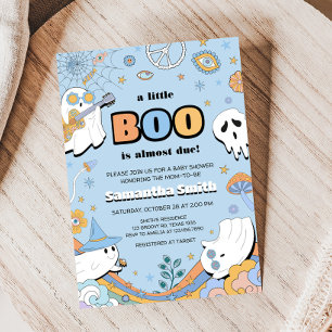 Groovy Little Boo Halloween Baby Shower Invitation