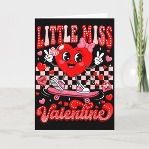 Groovy Little Miss Valentine Cute Candy Heart Wome Card