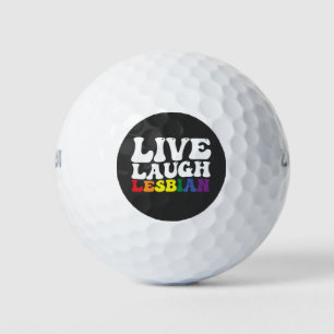 Groovy Live Laugh Lesbian LGBT Pride Golf Balls