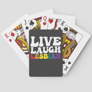 Groovy Live Laugh Lesbian LGBT Pride Playing Cards