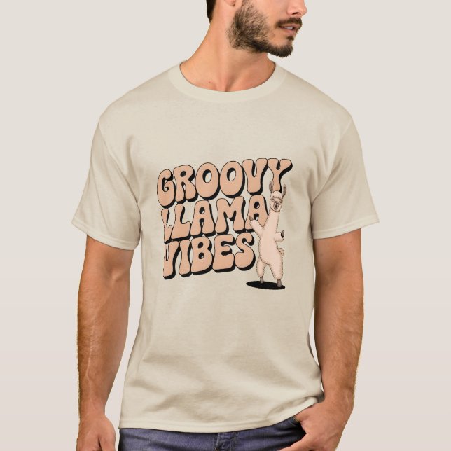 Groovy Llama Vibes T-Shirt (Front)