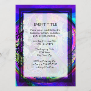 Groovy Looking Peace Symbol Collage Invitation