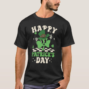 Groovy Lucky Shamrock Happy St Patrick's Day C Iri T-Shirt