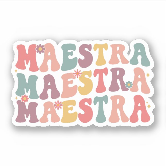 Groovy Maestra, Spanish Teacher Appreciation Gift (Front)