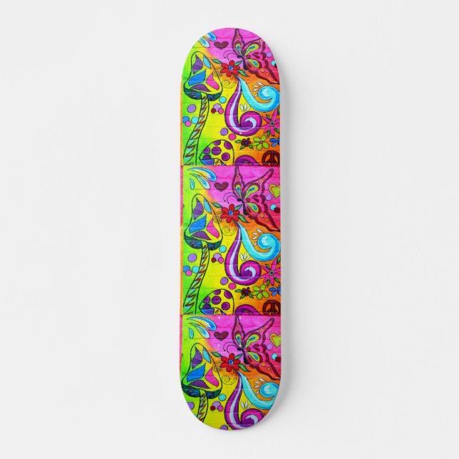 groovy magic mushroom skateboard (Front)