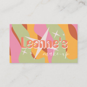 Groovy Makeup Salon Nails Trendy Star Business Card