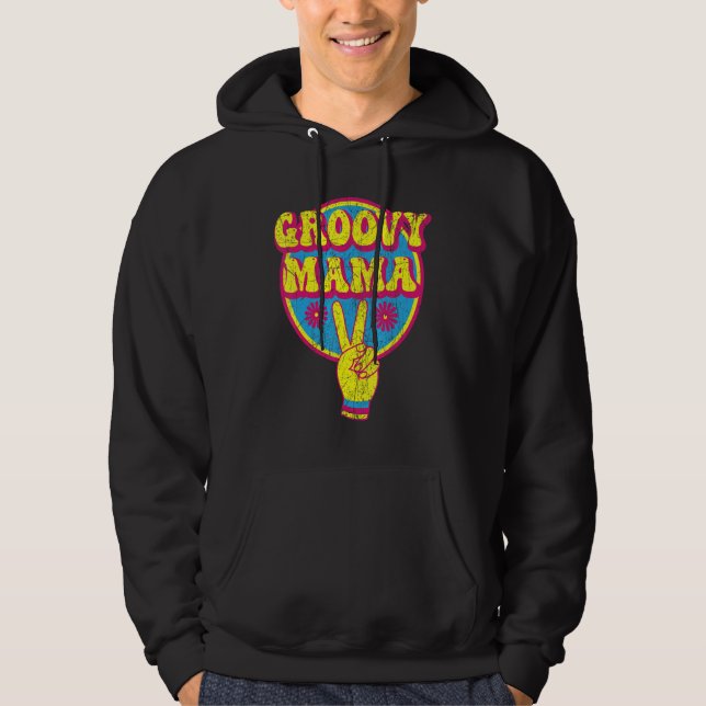 Groovy Mama 70s Aesthetic Nostalgia 1970's Retro M Hoodie (Front)
