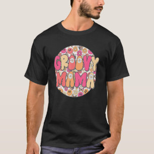 Groovy Mama Hippie Retro Daisy Flower Smile Face H T-Shirt
