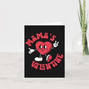 Groovy Mama Is My Valentine Cute Heart Boy Mum Gir Card