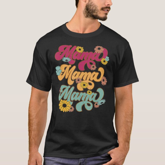 Groovy mama one thankful mama thanksgiving mors da T-Shirt (Front)