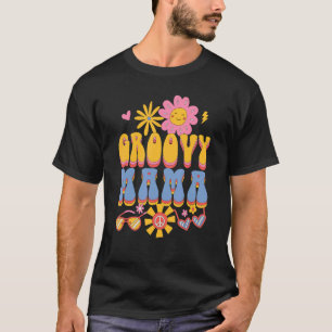 Groovy Mama Retro Rainbow Colorful Flowers Matchin T-Shirt