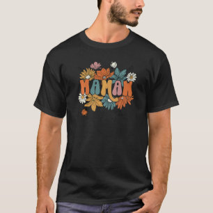 Groovy Mamaw One Thankful Mamaw Thanksgiving Fall  T-Shirt