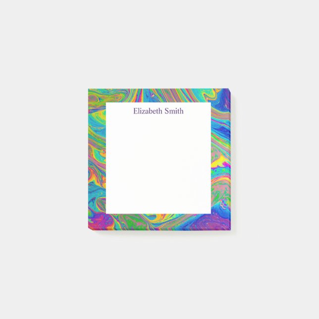 Groovy Marbled poured paint Post-it Notes (Front)